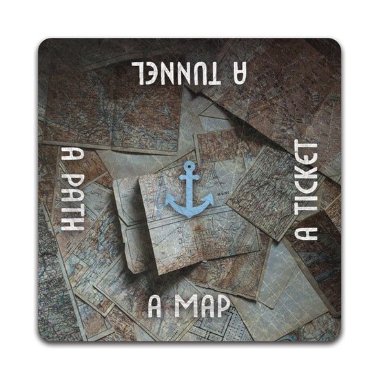 An Anchor card with 4 cues: a map / a ticket / a tunnel / a path