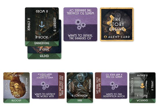 Example writing prompts with The Story Engine Deck