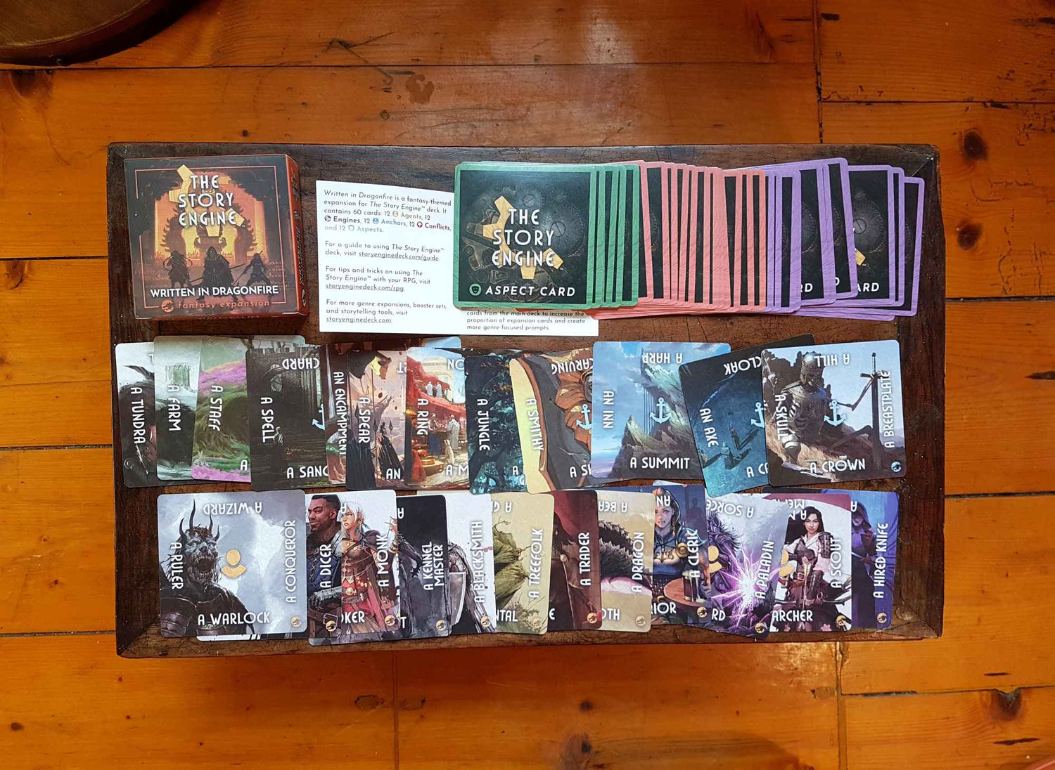 Contents of Fantasy Writing Prompts box