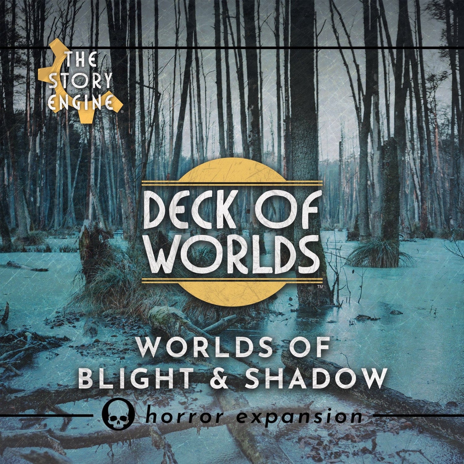 Cover of 'Deck of Worlds: Worlds of Blight & Shadow' expansion with forest background