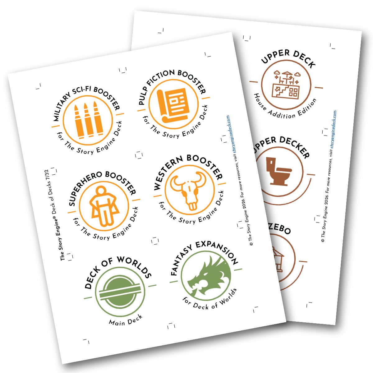 Print and play sample pages from Deck of Decks