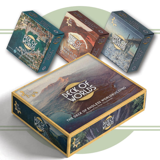 Deck of Worlds + Cartography Expansions Bundle - The Story Engine Deck of Writing Prompts