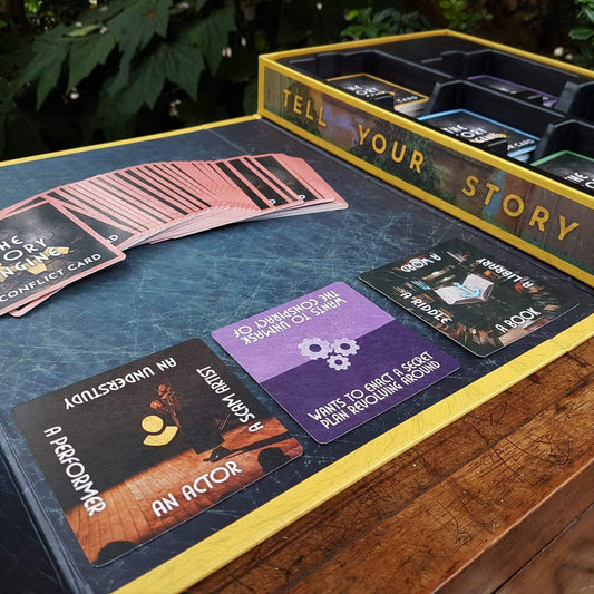 The Story Engine Deck being used on a table during a tabletop game